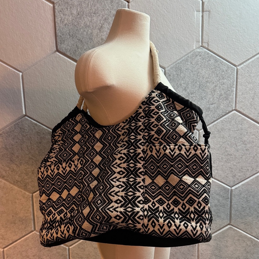 Black and White Patterned Tote Bag
